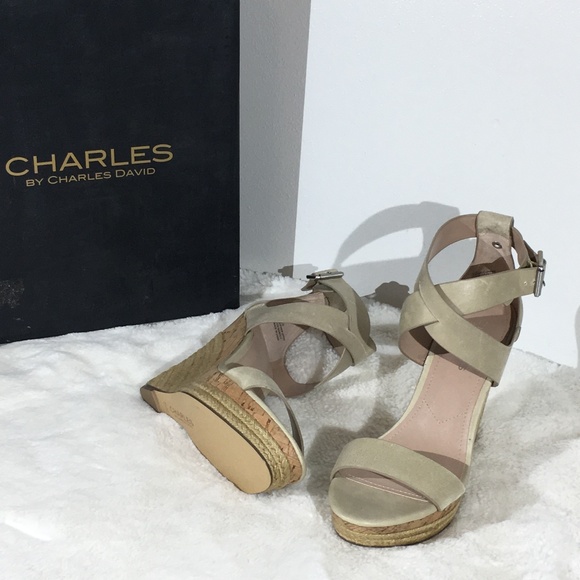 Charles by Charles David Adament Wedge Sandals-8.5 - Picture 2 of 8